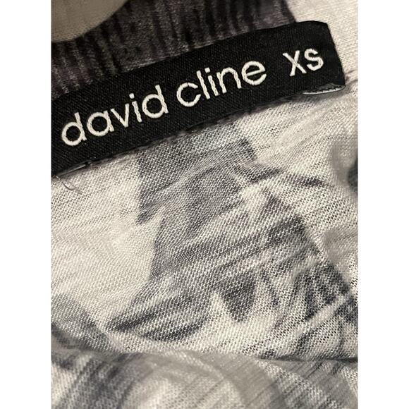 David Cline Button Down Shirt •XS• Collared Grey Jet Scroll Paisley 9100 Blouse - Picture 7 of 10